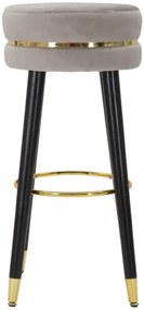 Scaun de bar gri/auriu din catifea si lemn de Pin, Paris Mauro Ferretti