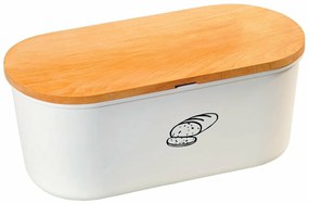 Kesper 85090 Cutie pentru pâine cu tăbliță, albă,34 x 14 x 18 cm