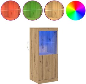 vidaXL Bufet LED Stejar Artizanal 41 x 37 x 100 cm Lemn compozit