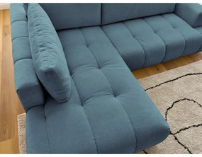 Colțar albastru extensibil/cu spațiu de depozitare (cu colț pe partea stângă/în formă de ”L”) Fuji – Bobochic Paris