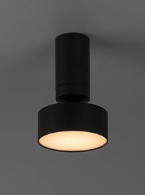 Plafoniera LED tip spot aplicat din metal negru reglabila Ovidia D-11cm