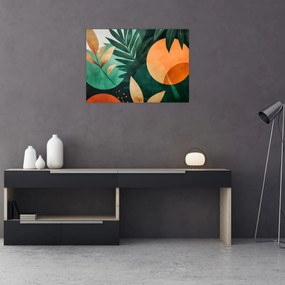 Tablou pe sticlă - Motive naturale geometrice (70x50 cm)