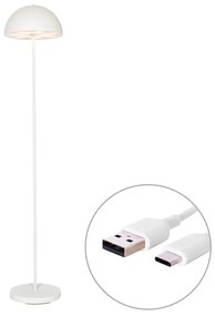 Lampă de podea pentru exterior albă reîncărcabilă cu dimmer în 3 trepte - Keira