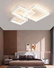 Lustră 5702 WH cu Telecomandă, 61×2W, 3 Culori de Lumină, Design Modern Alb, 470×470×120 mm