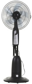 Ventilator Oscilant HOMCOM, Nebulizator 3 moduri, Ф44.5x120cm Negru | Aosom Romania