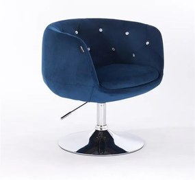 HR333N Scaun Bleumarin Catifea cu Bază Cromata