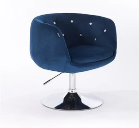 HR333N Scaun Bleumarin Catifea cu Bază Cromata