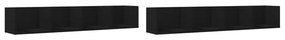 840446 vidaXL Dulapuri de perete, 2 buc., negru, 99x18x16,5 cm, lemn compozit