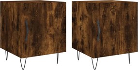 vidaXL Noptiere, 2 buc., stejar fumuriu, 40x40x50 cm, lemn compozit