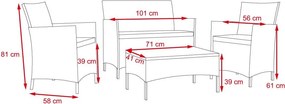 Set mobilier de grădină din 7 piese ratan AVENBERG GRANDE maro