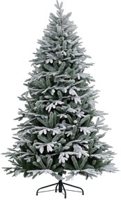 HOMCOM Brad de Crăciun cu Zăpadă Artificială cu 2531 Crengi, Brad de Crăciun cu Bază Pliabilă, Ø114x180 cm, Verde | Aosom Romania