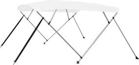 vidaXL Parasolar barcă Bimini cu 4 arcuri, alb, 243x180x137 cm
