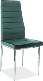 Scaun H261, verde/crom, stofa catifelata/metal, 40x38x96 cm