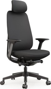 Scaun Ergonomic Premium, Mecanism Italian DONATI, Tetieră Reglabilă, Suport Lombar Ajustabil, Cotiere 4D, Șezut cu Translație, Negru