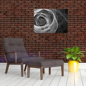 Tablou - Abstract trandafir negru și alb (70x50 cm)