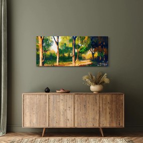 Tablou - Pădure de vară însorită, pictură (120x50 cm)