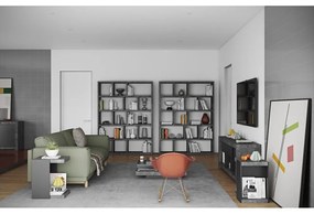 Bibliotecă gri cu aspect de beton 150x198 cm Berlin – TemaHome