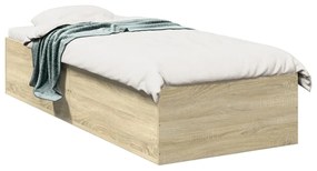 vidaXL Cadru de pat, stejar sonoma, 100x200 cm, lemn prelucrat