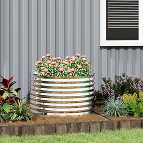 Outsunny Pat de grădină ridicat, rezistent la rugină din oțel galvanizat 160 x 80 x 56 cm argintiu | Aosom Romania