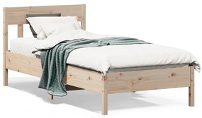 vidaXL Cadru de pat fără saltea, 75x190 cm, lemn masiv de pin
