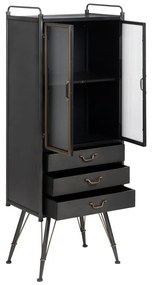 Vitrină neagră din metal 58x150 cm Brick – Ixia