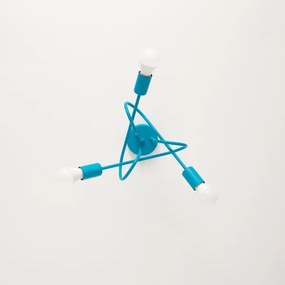 Lustră LED aplicată pentru copii OXFORD, 3xE27/15W/230V, albastră