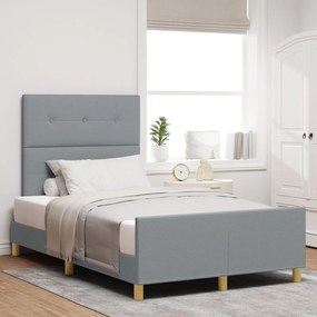 vidaXL Cadru de pat, gri deschis, 120x190 cm, textil