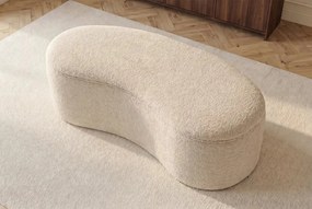 Bancheta tapitata cu spatiu de depozitare ELEMENTAL 120cm boucle champagne beige