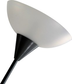 HOMCOM Lampada da terra a 2 Lampade regolabile forma madre-figlia moderna con base in acciaio per ufficio camera da letto soggiorno argento bianco Ф28 x 179.5Acm