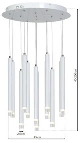 Lustră LED pe cablu ALBA 12xLED/1W/230V albă