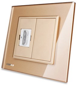 Priza simpla HDMI Livolo cu rama din sticla