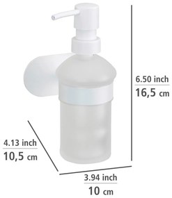Dozator de săpun lichid alb autoadeziv din sticlă 200 ml Orea – Wenko