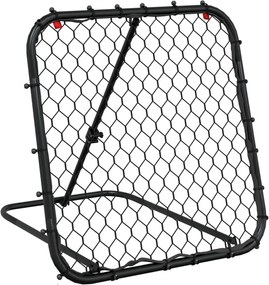 vidaXL Plasă de ricoșeu fotbal, reglabilă, negru, 84x73x60-80 cm, oțel