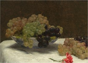 Tablou - Henri Fantin-Latour, Still Life with Grapes and a Carnation, reproducere (70x50 cm)