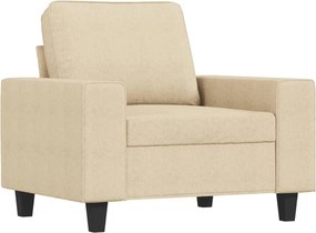 vidaXL Fotoliu canapea, crem, 60 cm, material textil