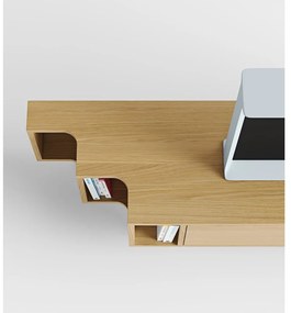 Comodă TV în culoare naturală cu aspect de lemn de stejar 189x50x44 cm Shift – Woodman