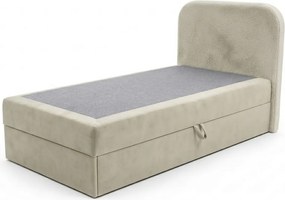 Pat tapițat boxspring FORENA 90x200 cm crem Saltea: Saltea cu arcuri Bonell
