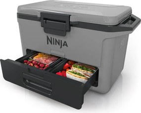 Lada frigorifica Ninja FrostVault FB151EUGY, 47 l, Pasiva, 80 doze, Pastreaza gheata pana la 6 zile, Compartiment uscat, Gri