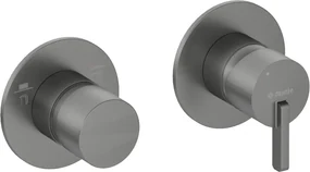 Baterie pentru dus, titan, orizontal, cu comutator, pentru corp ingropat, Deante Silia Titan