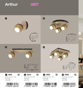 Plafoniera cu 4 spoturi directionabile Arthur 5616 RX