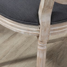 HOMCOM Set de 2 Scaune de Masa, Scaun de Salon medaillon de Stil Louis XVI, Lemn Masiv sculptat, patinat | Aosom Romania