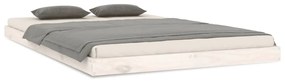 823450 vidaXL Cadru de pat, alb, 120x200 cm, lemn masiv de pin