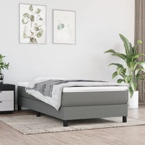 Cadru de pat box spring, gri închis, 90x200 cm, textil