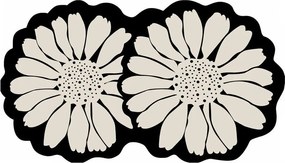 Covoraș de baie negru/crem 70x120 cm Flor Extrana – Foutastic