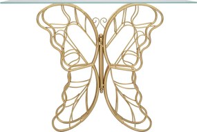 Consola Butterfly, Mauro Ferretti, 110x40x76 cm, fier, auriu