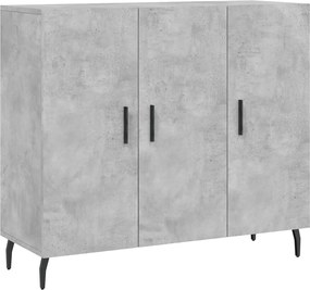vidaXL Dulap, gri beton, 90x34x80 cm, lemn compozit
