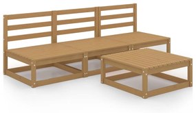 3075307 vidaXL Set mobilier de grădină, 4 piese, maro miere, lemn masiv de pin