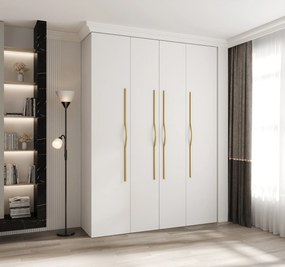 Dulap de haine 180 cm Carmela 50-2 (alb + Auriu). 1126754