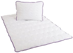 Patura pentru tot anul matlasata BELLA LAVENDER 140x200 cm, alba