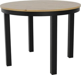 Masa extensibila BERNARDIN, stejar artisan/negru, 100/176x100x76 cm